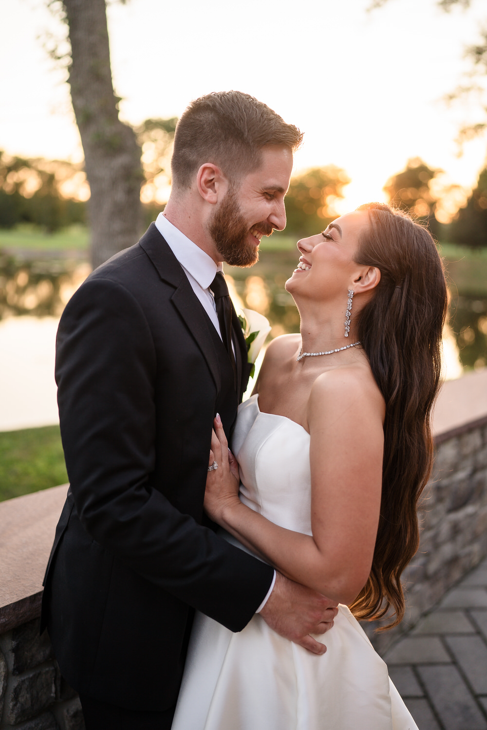 Romantic golden hour portrait of Amalia and Tom at The Club at Twin Lakes.