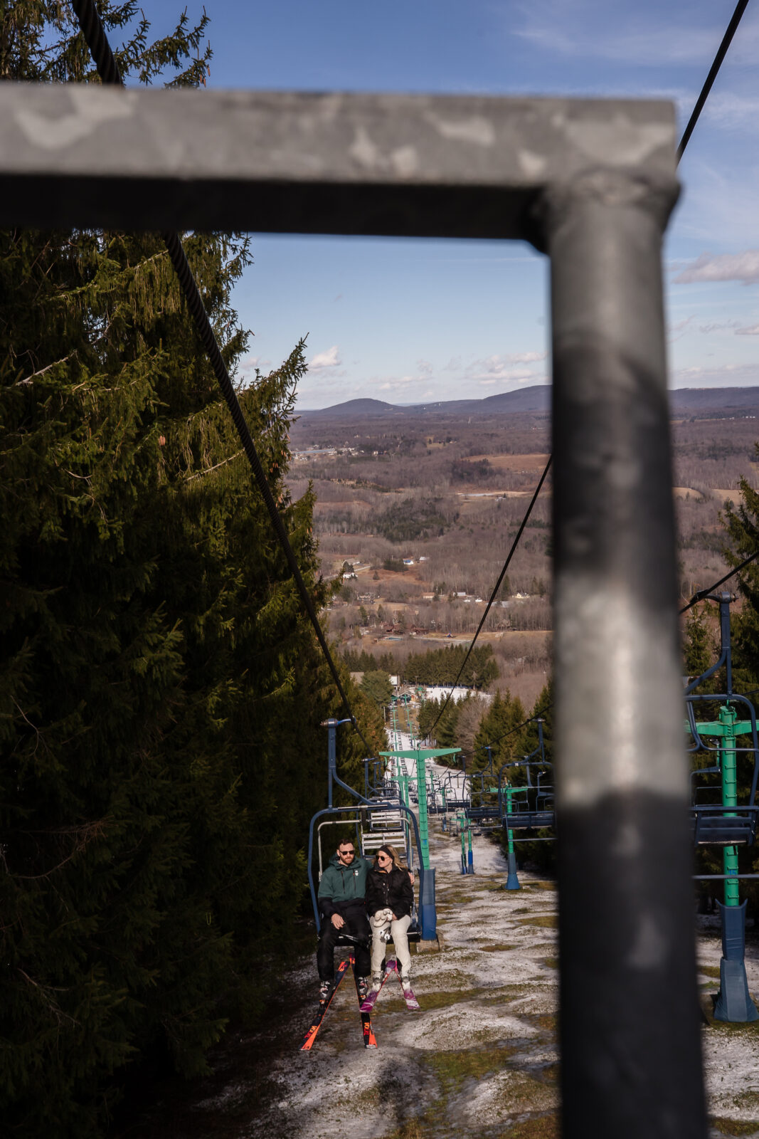 Scenic mountain view from ski lift overlooking Elk Mountain landscape